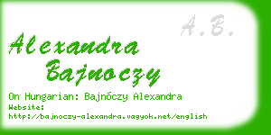 alexandra bajnoczy business card