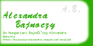 alexandra bajnoczy business card